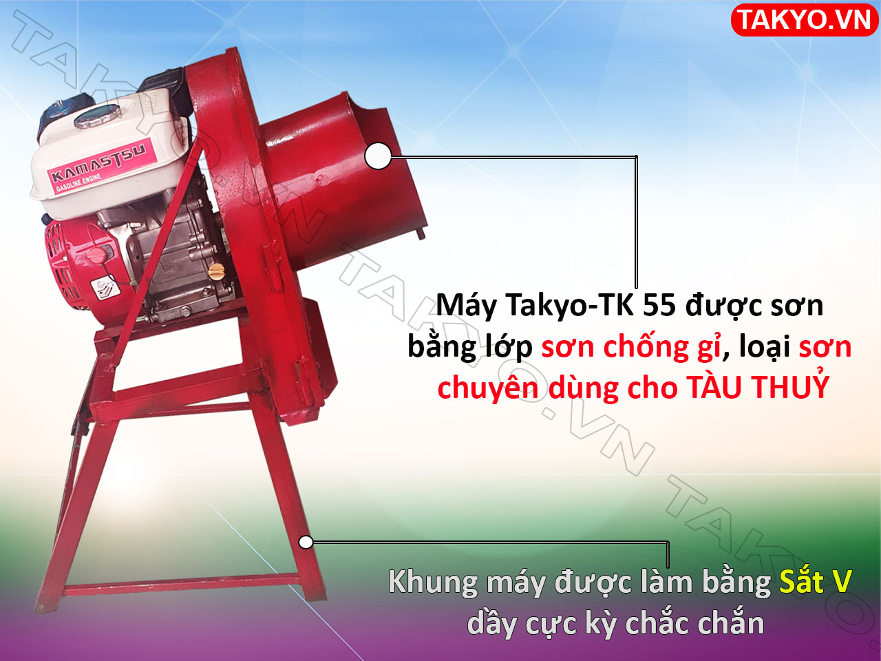 Cấu tạo của máy băm chuối động cơ xăng Takyo TK55