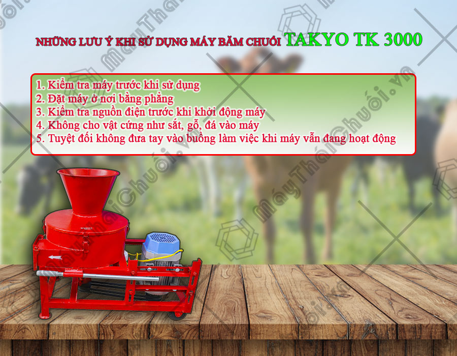 Những lưu ý cần biết khi sử dụng máy băm chuối Takyo TK3000