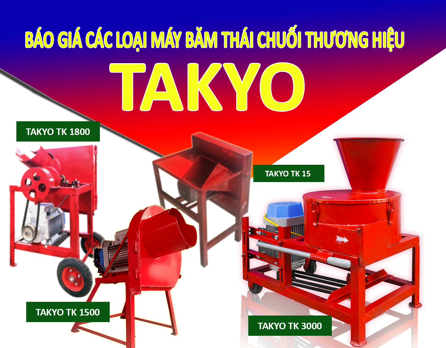 Tổng hợp các loại máy xay chuối, máy băm chuối Takyo