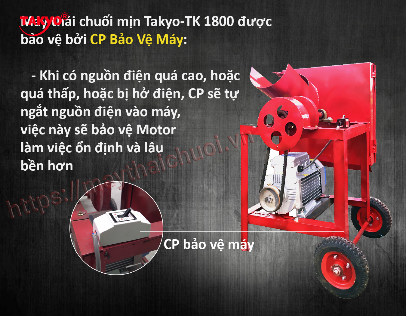 Cấu tạo máy thái chuối, máy băm chuối Takyo TK 1800